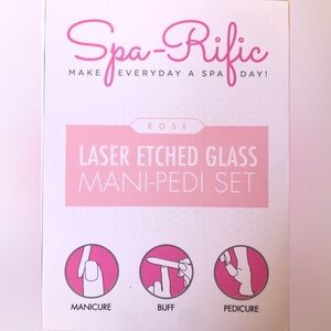 Spa-Rific Laser Etched Glass Mani-Pedi Set